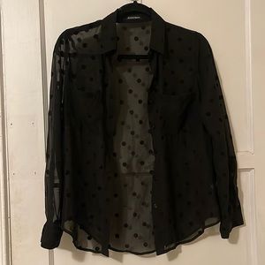 American Apparel Chiffon Polka Dot Button up